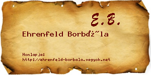 Ehrenfeld Borbála névjegykártya